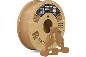 OVERTURE Filamento PETG 1.75mm para Impresoras 3D, Perfectamente Enrollado Filamento Resistente y Duradero, Carrete de Cartón 1kg (2.2lbs), Compatible con la Mayoría de Impresoras FDM (Marrón)