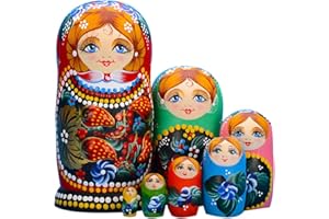 YAKELUS Marchio di Matrioska specializzato, nesting dolls Matrioske Bambola Matrioska russa in 7 pezzi tiglio di zona frigida regalo e giocattolo 7027
