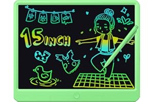 ‎GIGART GIGART LCD Schreibtafel Kinder, 15 Zoll Bunte Bildschirm Schreibtablett mit abschließbar löschen, Kinderspielzeug Geburtstagsgeschenke für Kinder 3-12 Jahre (Green, 15 Zoll)