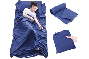 NiCoLa Sleeping Bag Liners Travel Sheet Sleeping Bag Liner, 75 x 210 cm Portable Polyester Sleeping Bag Liner for Travelling Hostels