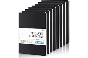 feela 8 Pack Soft Cover Notebooks A5 Lined Journal Notebooks College Ruled for Work, Lined Travel Journal for Women Men, Note Taking Study Notepad School Supplies Business Writing Note Books, Black
