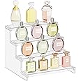 Lifewit 4 Tier Clear Display Risers Stand, Perfume Organiser, Plastic Organiser for Cupcake, Dessert, Figure, Makeup, Desktop, Dresser and Vanity Display Stand for Organisation and Decoration, 1Pack