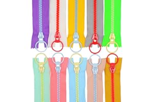 YaHoGa 10 unidades de 50 cm cremallera de plástico cremallera cremallera 5 mm no divisible para bolsas DIY costura artesanía funda de almohada ropa 10 colores