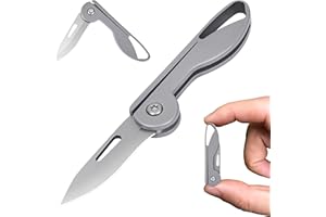 POKTWORLD Mini Couteau Pliant,Couteau de Poche Pliant avec Poignée en Titane,Couteau de Chasse en Plein, Couteau de Survie de Plein Air pour la Chasse ou le Camping