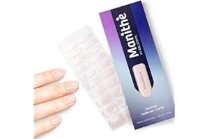 Manithè - Smalto Adesivo Gel UV - Colore perlato (Pearly Magnolia) Pellicola per Unghie Autoadesiva - Manicure Semipermanente - Nail Wraps Gel UV - Kit 20 PCS