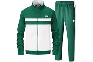 ANOTWENER Herren Trainingsanzüge Sets lässig lange Ärmel voller Reißverschluss Jacke und Jogginghose Jogginganzug Sport Outfits
