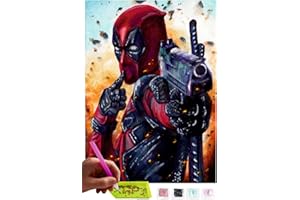 MISHBAY Diamond Painting Deadpool - Peinture Diamant 30x40cm - Diamond Painting Adulte Marvel - 5D Diamond Painting Kit Complet - DIY Point de Croix Deco