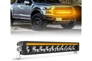 CO LIGHT 21 Inch LED Light Bar, 12/24v Light Bar with Amber/White DRL, Single Row Driving Work Lamp for Car Off Road Tractors 4x4 Vehicles Truck, Super Bright 80W 15000LM IP68 Waterproof