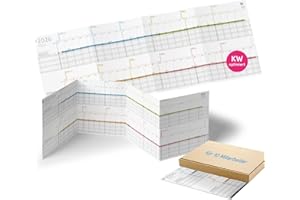 ‎WEEKVIEW weekview Urlaubs‑ und Projektplaner 2026 | Faltbar A4 (82,5 × 29,5 cm), Personal‑ und Dienstkalender für bis zu 10 Mitarbeiter – Made in Germany