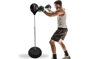 GizaStar Speed-Adjustable Freestanding Reflex Bag Kit, Freestanding Punching Bag for Boxing, MMA Training, Home Gym Workout Equipment, for Adults and Youth