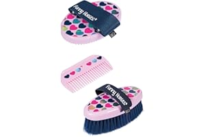 HKM Funny Horses Hearts Putzset Rosa Einheitsgröße