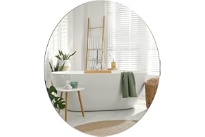 ‎DRIPEX Dripex Rund Spiegel 60x60cm Rahmenloser Badezimmerspiegel Wandspiegel Badspiegel für Ankleidezimmer Schlafzimmer und Wohnzimmer