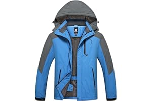 Dr.Cyril Męska wodoodporna kurtka narciarska, ciepły zimowy płaszcz śniegowy, kaptur, wiatroszczelny płaszcz przeciwdeszczowy