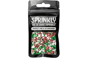 SPRINKLY - Sprinkle Shapes - Red, White & Green Christmas Trees - 25g