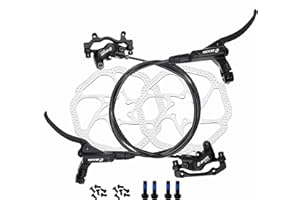 FAMEX RIDE HB-876 4 Piston Hydraulic Disc Brake Front & Rear 700mm & 1650mm Set 4 Piston for Mountain Bike MTB BMX (Black)