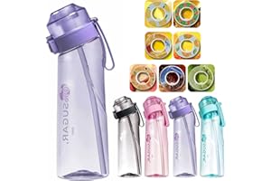 FIENZA Air Borraccia Starter Up Set con 7 cialde aromatiche, 650ML Bottiglia Bere Frutta Fragranza Acqua Dolce E%0 Tazza Acqua per e All'aperto Palestra