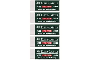 Faber-Castell 188121 – suddgummi 7081 N PVC-fri, plast (5 radergummi