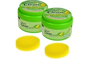 VENTEO Pierre Clean Format Economique 1,2kg (2x600g) et ses 2 éponges - Produit à base d’argile, appelé aussi Pierre Rénovante ou d’Argile, qui permet de nettoyer, polir et protéger naturellement