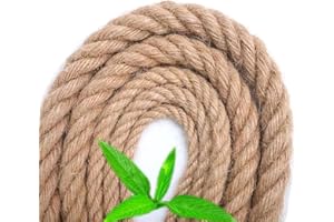 Tread star，Jute Rope ，Natural Garden Jute Twine Cord，Tug of War Rope, Barrier, Handrail,Made of (16mm-5M)