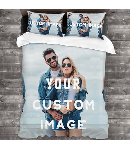 Kitlay Copripiumino Personalizzato Con Foto – Scegli Cotone O Microfibra – Regalo Matrimonio, Anniversario – Varie Dimensioni