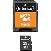 Intenso microSDHC 8GB Class 4 Speicherkarte inkl. SD-Adapter, schwarz