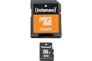 ‎INTENSO Intenso microSDHC 8GB Class 4 Speicherkarte inkl. SD-Adapter, schwarz