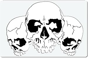 Herterich Products| Stencil per aerografo | Stencil con teschio | Pellicola Mylar di alta qualità | Resistente ai solventi | Template per tatuaggi e graffiti