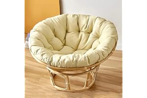 Baitang Round Chair, Cushion for Chair, Cushion, Polyrattan Chair, Hanging, Beige, 130 x 130