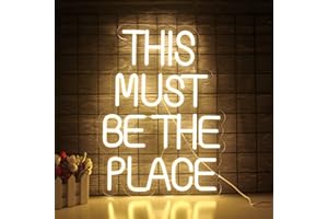 WANXING This Must Be The Place Neon Schild für Wanddekoration, warm weißes LED Neon Licht, Neonlicht schriftzug mit USB-betrieben für Schlafzimmer, Bar, Geburtstagsfeier, Geschenk für Mädchen