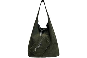 Modarno Borsa a tracolla da donna in pelle scamosciata pochette, borsa a tracolla, shopper, da donna, in vera pelle