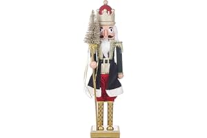 URBNLIVING Traditionell Weihnachten Nussknacker Soldat Statue Figur, 38-82cm Dekorativ Weihnachten Ornament Auf Holz Ständer, Erhältlich IN 3 Größen