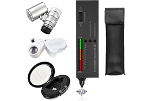 YWNYT Diamond Tester Pen, Portable Diamond Selector High Accuracy Electronic Diamond Tester Tool for Jewelry Jade Ruby Stone with 2Pcs 30X 60X Magnifying Glasses Mini Led Foldable Magnifying