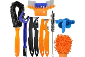 Leyrens Spazzola per la pulizia della bicicletta, 10 Pezzi Kit Pulizia Bici, Pulitore per Ingranaggi a Catena, Lavacatena da Bici Pulizia della Catena di, per i Tipi di Catene da Bici