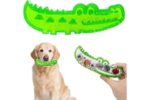 Quixion Slow Feed and Fetch Crocodile Dog Toy, Dog Toys Indestructible, Dogs Treat Dispenser Toy, Interactive Dogs Toys Moving Treat Dispenser Slow Feeder Enrichment Toys for Pet Tough Toys