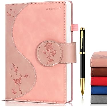 A5 Hardcover Notebook - 8.3x5.7 Inch Grid Journal With PU Leather Cover, 200 Pages