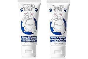 Squishface Wrinkle Paste - Bulldog, French Bulldog, Pug, English Bulldog – Cleans Wrinkles, Tear Stain, Tail Pockets, and Paws – Anti-Itch Tear Stain Remover & Bulldog Wrinkle Cream, 2 Oz. (2 Pack)