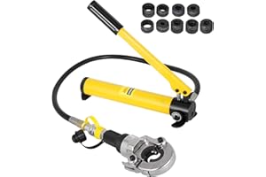 VEVOR Pince à Sertir Hydraulique Forme TH/V 12-28/16-32 Kit de Pince de Sertissage Multicouche Force de Pression 6 T Sertisseuse Tête Pivotante à 360°, avec Bouteille pour Tuyaux PE PEX PB