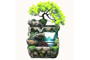 SURPRIZON Rockery Stream Tabletop Fountain, Zen Meditation Indoor Waterfall for Home Office Bedroom Desk Décoration