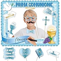 Festone Con Scritta Prima Comunione Oro - Decorazione Glitter Per Feste, 1.6m Con Bandierine - Foto 4