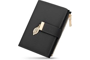 JUYANO Porte Monnaie Femme, Petit Portefeuille Femme avec Blocage RFID Protege Passeport Porte Feuilles pour Femme avec 11 Fentes pour Cartes et Pochette à Fermeture éclair