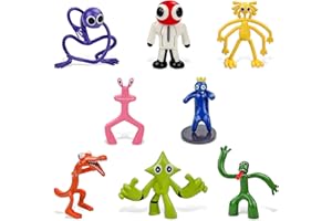 JIASHA Rainbow Friends Figure, 8 sztuk Rainbow Friends Model Figure, Mini Rainbow Friends Miniaturowe posągi, Rainbow Friends Action Figurki dla fanów gry, dekoracja