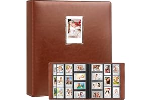 NISELITY 640 Pockets Photo Album for Fujifilm Instax Mini Camera, Polaroid Camera, for Fujifilm Instax Mini 11 12 9 40 Evo Liplay 8 7+ Instant Camera, Photo Album for Polaroid Kodak HP Zink 2x3" Photo (Brown)