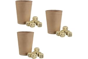 Kaufen-schenken-spielen 3 Leder-Würfelbecher + 18 Würfel Bundle Lederwürfelbecher