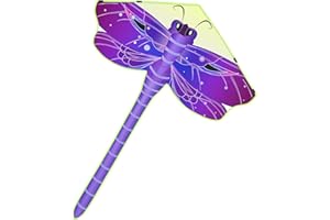 Crogift Dragonfly Kites, Large Kites for Kids Age 8-12 Kids & Adults, Extremely Easy to Fly Best Kites for Beginners Great Beach Toys Gift for Easter (Purple)