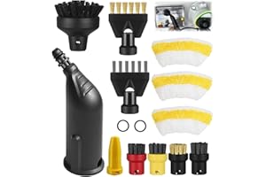 ZHEHNSA Lot de 14 accessoires pour nettoyeur vapeur Karcher SC1 SC3 SC5 SC4 SC2 Accessoires de rechange pour buse manuelle, avec buse allongée, buse incurvée, brosse ronde, suceur plat