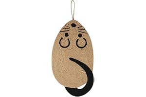 Yius, tappetino tiragraffi per gatti, in sisal naturale, per grattacieli, per macinare artigli, a forma di mouse, da appendere alla parete, per gatti e proteggere mobili