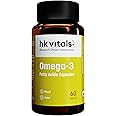 HealthKart HK Vitals Omega 3, 1000 mg Omega 3 with 180 mg EPA & 120 mg DHA, for Brain, Heart, Eyes, and Joints Health, 60 Fish Oil Capsules