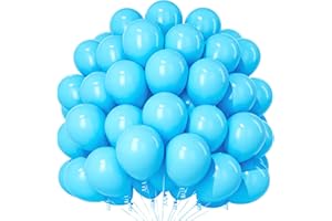 Teselife Palloncini Azzurri, 100 Pezzi 12 Pollici Palloncini Azzurri Opachi, Palloncini Blu per Feste per Uomo Ragazzi Compleanno Baby Shower Anniversario Matrimonio Fidanzamento Laurea Festival Decor