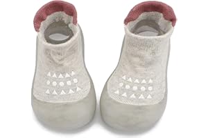 Aggroot Chaussons Chaussettes Antidérapants Bébé Semelle Souple Chaussures Premier Pas Doux Respirant pour Enfants Pantoufle - 0-24 Mois