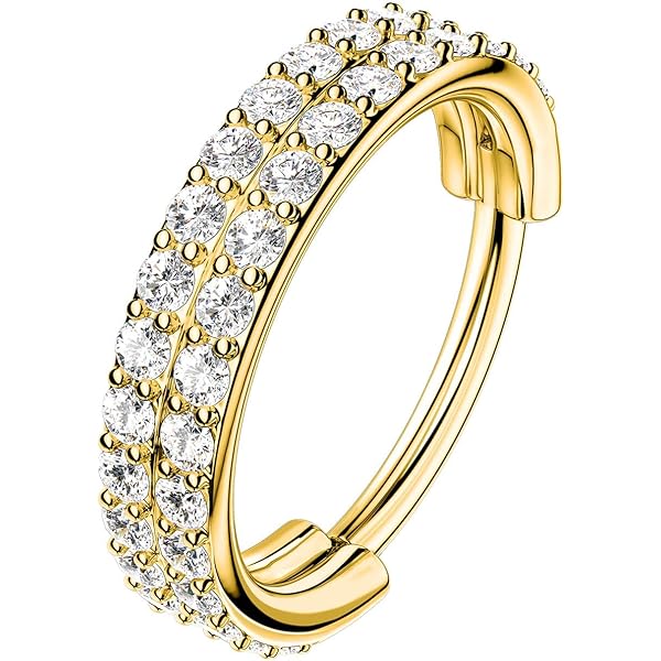 Vcmart 2pcs Naso Clicker Anello In Acciaio Chirurgico Cerchio 16G 8mm Labbro Setto Mese Trago Orecchino Cartilagine Helix Piercing Gioielli